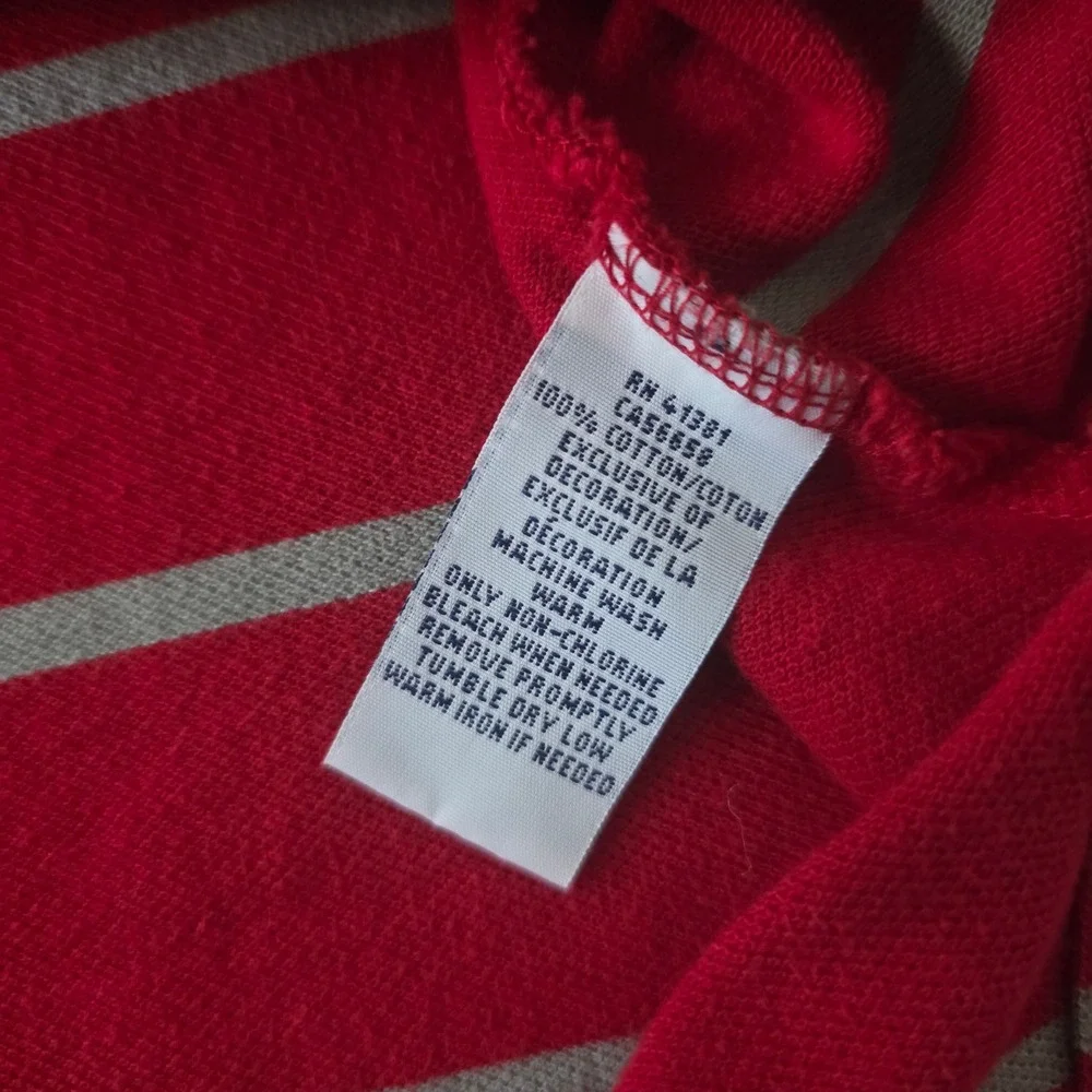 Polo Ralph Lauren Mens XL Classic Fit Striped Polo Shirt Red Grey Short Sleeve - Picture 5 of 8